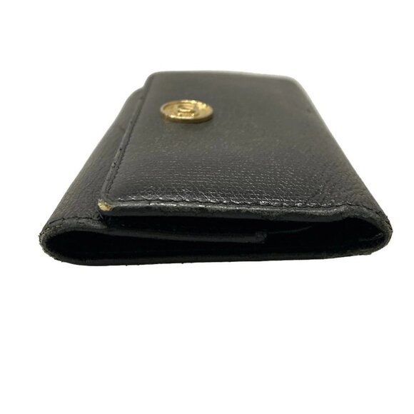 Auth CHANEL CC Button - Black Leather Key Case - Picture 5 of 14